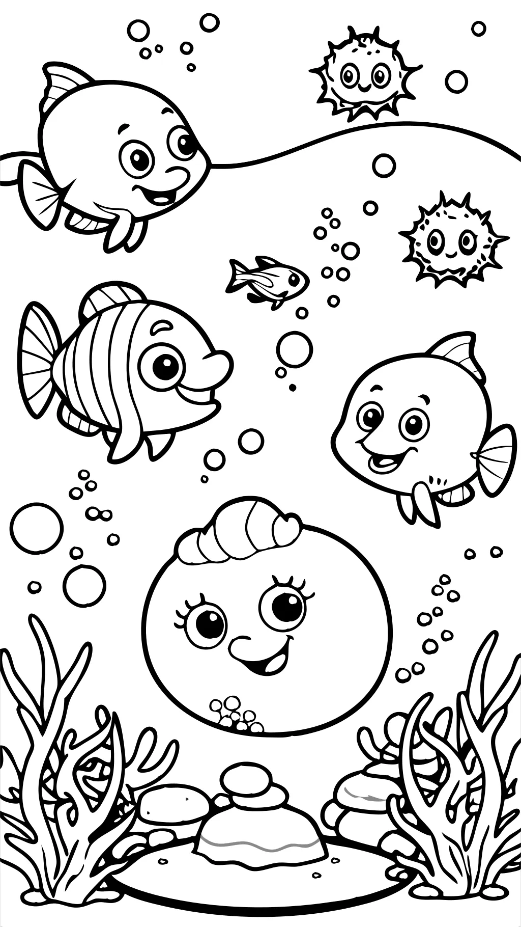 coloriages bulles guppys